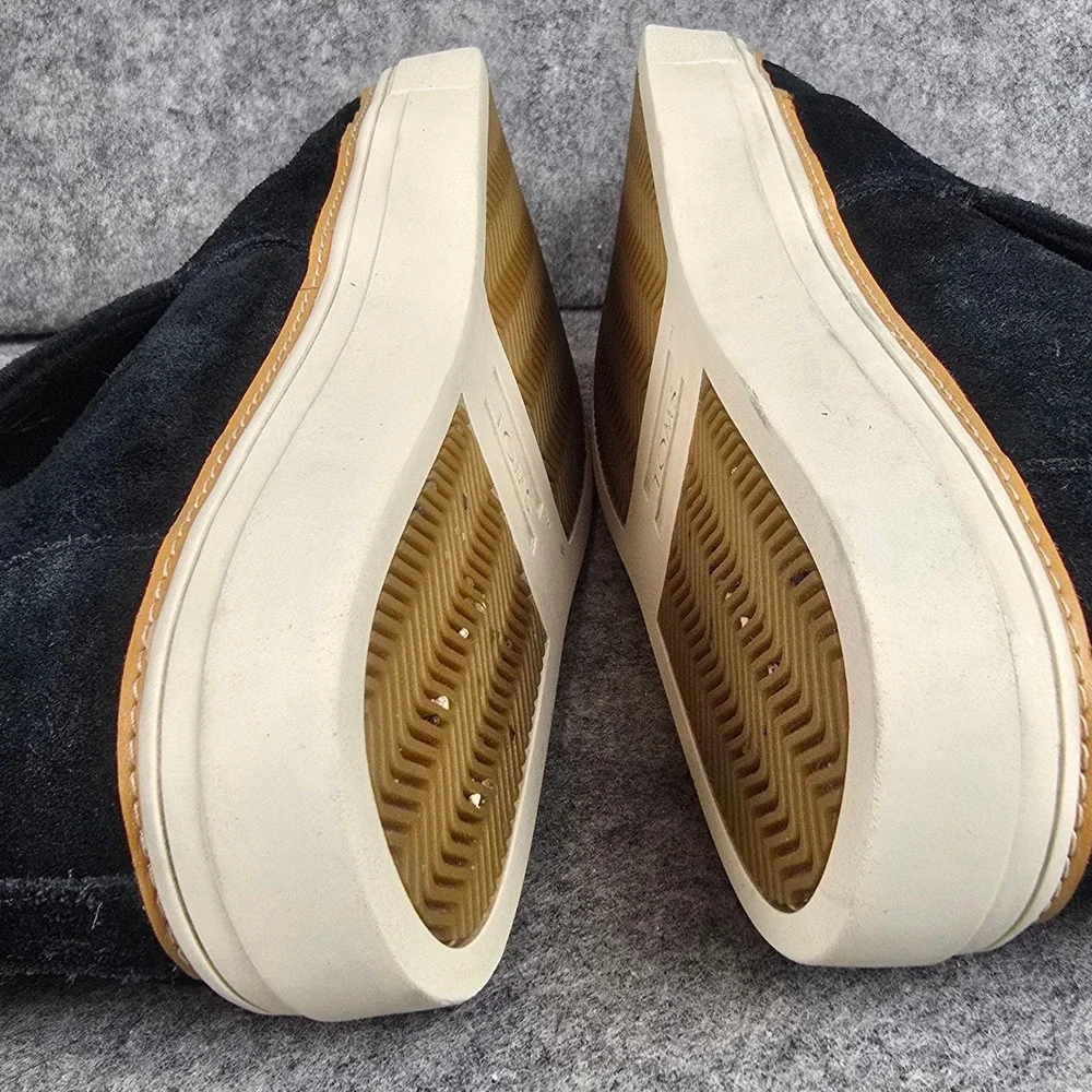 TOMS Zuma Womens 9.5 Black Suede Mid Top Slip On Sneaker Platform Boots 10012401